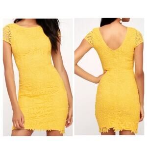 LuLu’s Right Sheer, Right Now Lace Bodycon Dress M